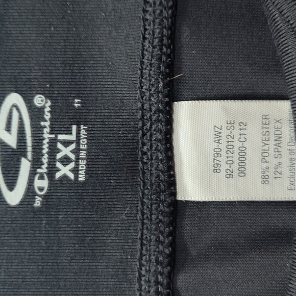 Champion Black Bike Shorts Stretchy Athletic Wear - Picture 5 of 6